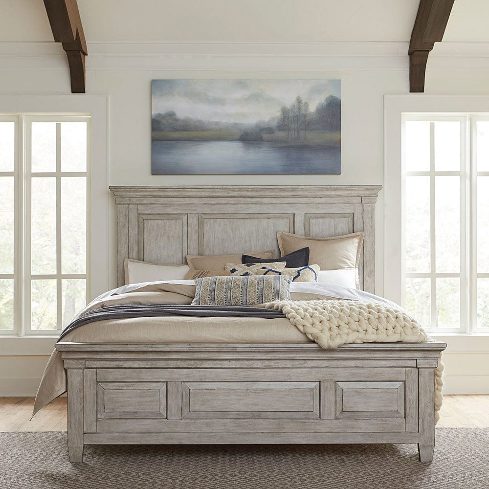 Liberty Furniture - Heartland - King California Panel Bed, Dresser & Mirror, Night Stand in White - 824-BR-CPBDMN view 3