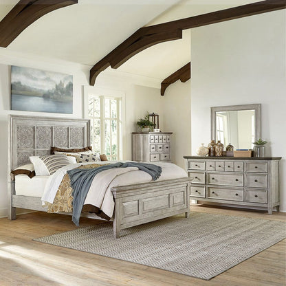 Liberty Furniture - Heartland - King Opt California Panel Bed, Dresser & Mirror, Chest in White - 824-BR-OCPBDMC view 1