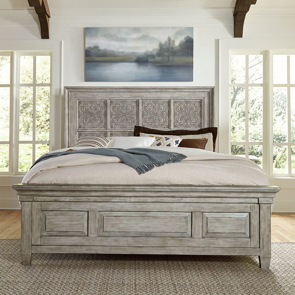 Liberty Furniture - Heartland - King Opt California Panel Bed, Dresser & Mirror, Night Stand in White - 824-BR-OCPBDMN view 3