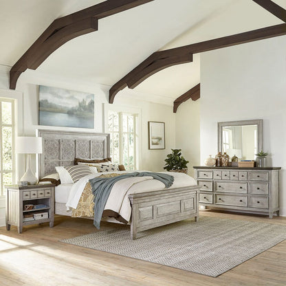 Liberty Furniture - Heartland - King Opt Panel Bed, Dresser & Mirror, Night Stand in White - 824-BR-OKPBDMN view 1