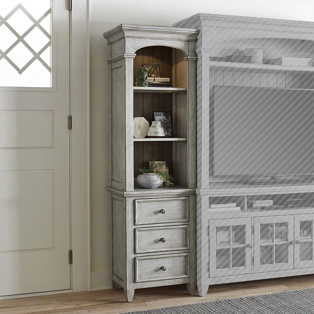 Liberty Furniture - Heartland Left Pier in Antique White w/ Tobacco Tops - 824-EL78 veiw 1