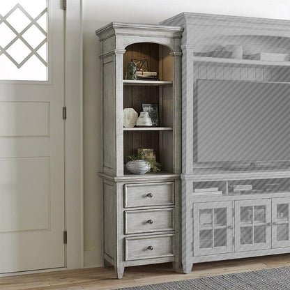 Liberty Furniture - Heartland Left Pier in Antique White w/ Tobacco Tops - 824-EL78 veiw 1