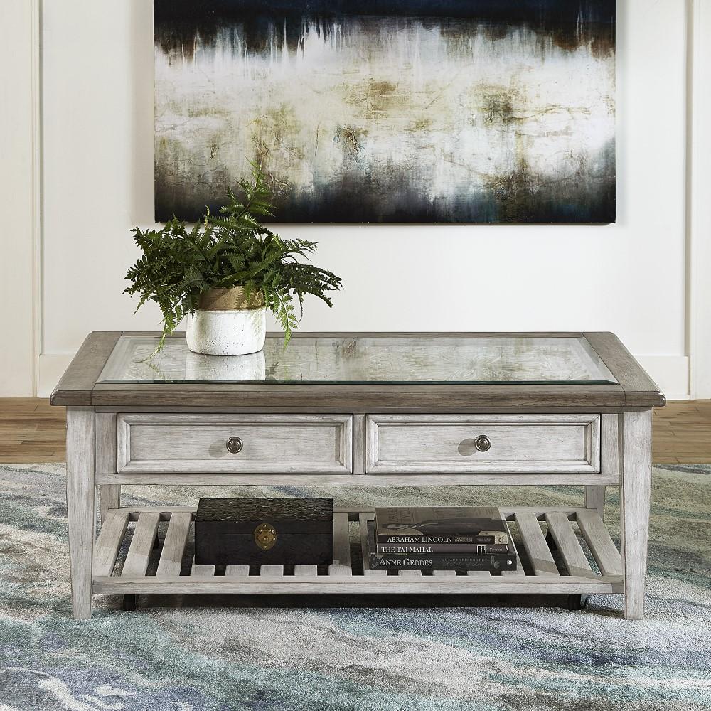 Liberty Furniture - Heartland Rect Ceiling Tile Cocktail Table - 824-OT1010 veiw 1