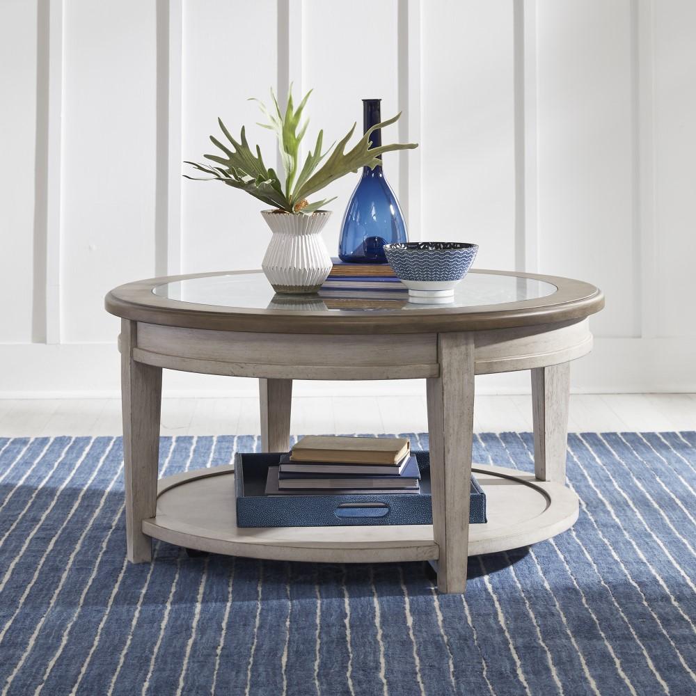 Liberty Furniture - Heartland Round Ceiling Tile Cocktail Table - 824-OT1012 veiw 1