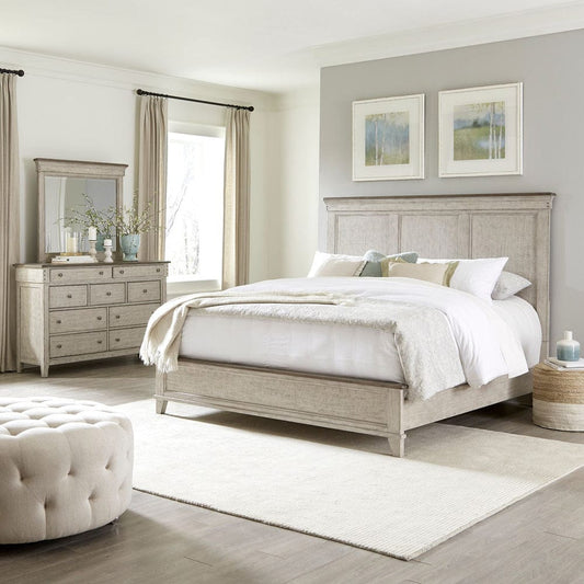 Liberty Furniture - Ivy Hollow - King California Panel Bed, Dresser & Mirror in White - 457-BR-CPBDM view 1