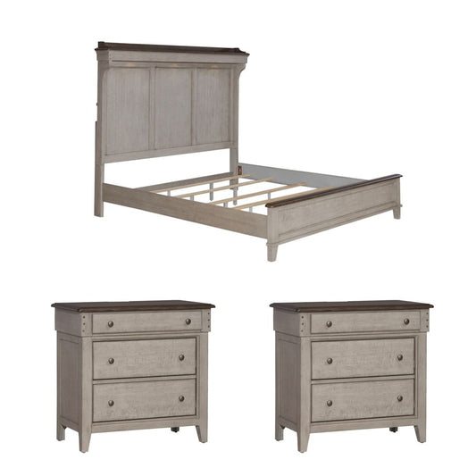Liberty Furniture - Ivy Hollow King Mantle Bed, 2 Bedside Chests - 457-BR-KMT2BSC view 1