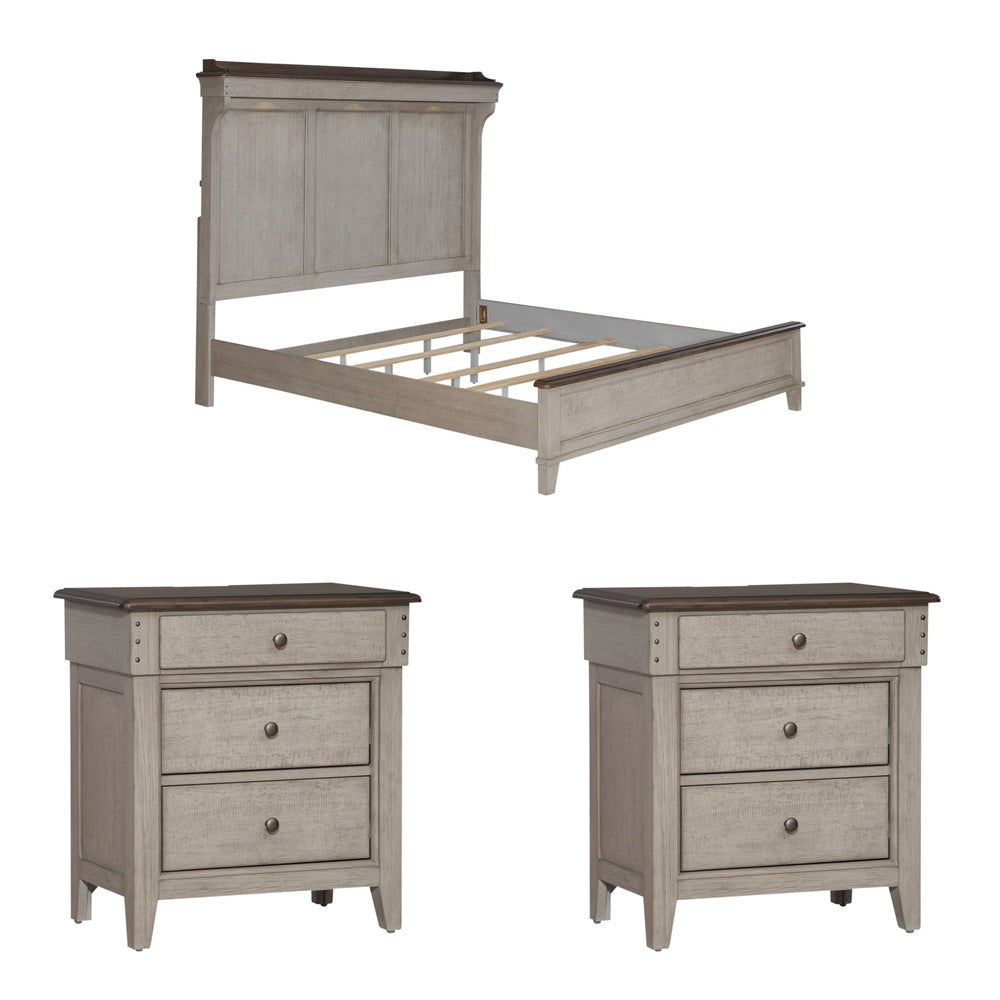 Liberty Furniture - Ivy Hollow King Mantle Bed, 2 Nightstands - 457-BR-KMT2NS view 1