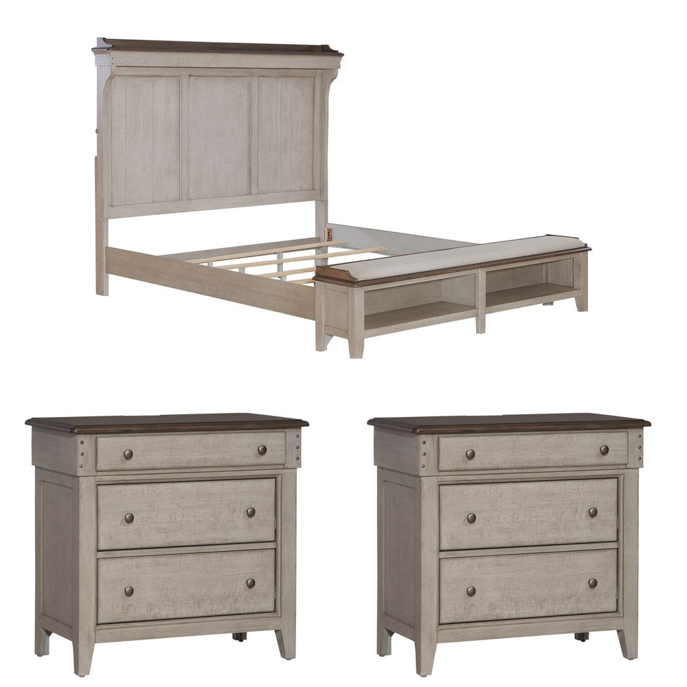 Liberty Furniture - Ivy Hollow King Mantle Storage Bed, 2 Bedside Chests - 457-BR-KMS2BSC view 1