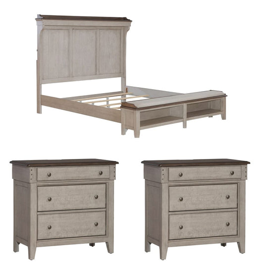 Liberty Furniture - Ivy Hollow King Mantle Storage Bed, 2 Bedside Chests - 457-BR-KMS2BSC view 1