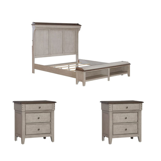 Liberty Furniture - Ivy Hollow King Mantle Storage Bed, 2 Nightstands - 457-BR-KMS2NS view 1