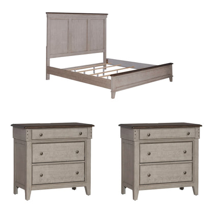 Liberty Furniture - Ivy Hollow King Panel Bed, 2 Bedside Chests - 457-BR-KPB2BSC view 1