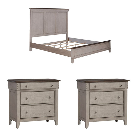 Liberty Furniture - Ivy Hollow King Panel Bed, 2 Bedside Chests - 457-BR-KPB2BSC view 1