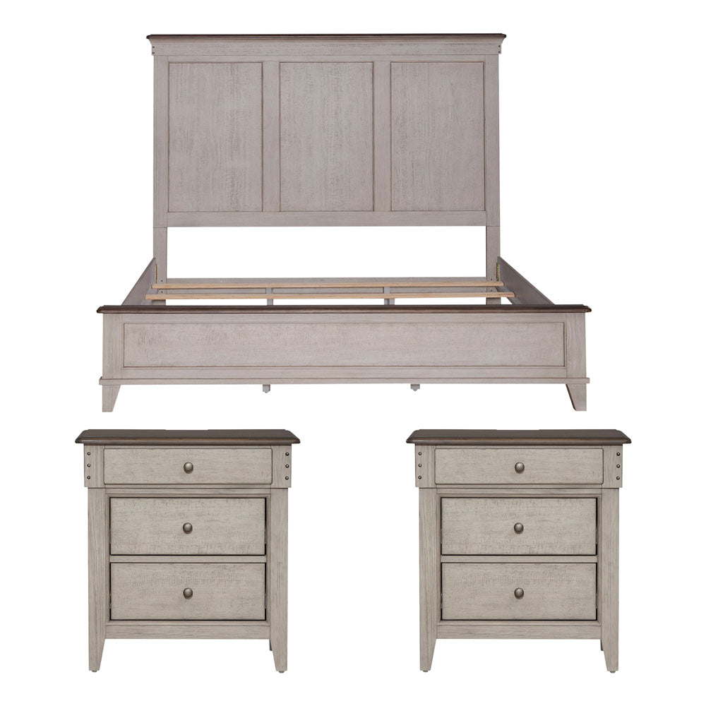 Liberty Furniture - Ivy Hollow King Panel Bed, 2 Nightstands - 457-BR-KPB2NS view 1