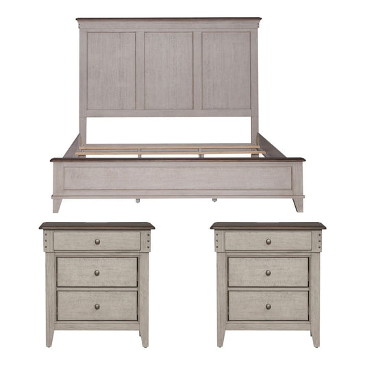 Liberty Furniture - Ivy Hollow King Panel Bed, 2 Nightstands - 457-BR-KPB2NS view 1
