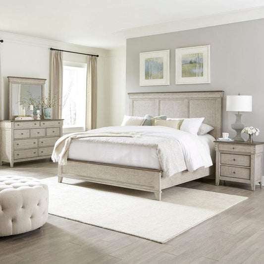 Liberty Furniture - Ivy Hollow - King Panel Bed, Dresser & Mirror, Night Stand in White - 457-BR-KPBDMN view 1