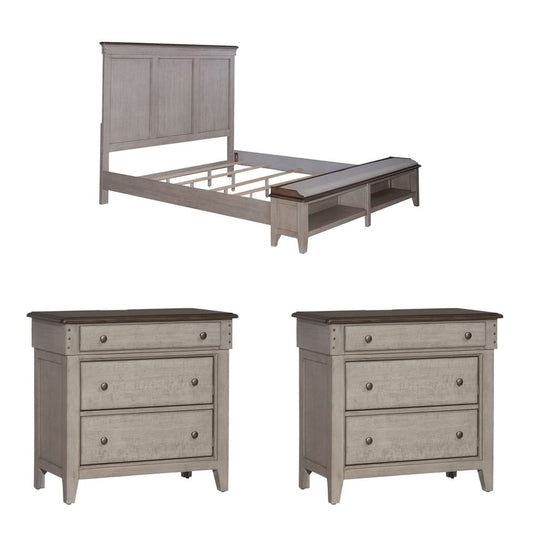 Liberty Furniture - Ivy Hollow King Storage Bed, 2 Bedside Chests - 457-BR-KSB2BSC view 1