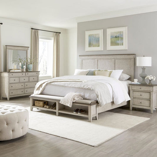 Liberty Furniture - Ivy Hollow - King Storage Bed, Dresser & Mirror, Night Stand in White - 457-BR-KSBDMN view 1