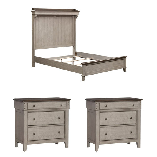 Liberty Furniture - Ivy Hollow Queen Mantle Bed, 2 Bedside Chests - 457-BR-QMT2BSC view 1