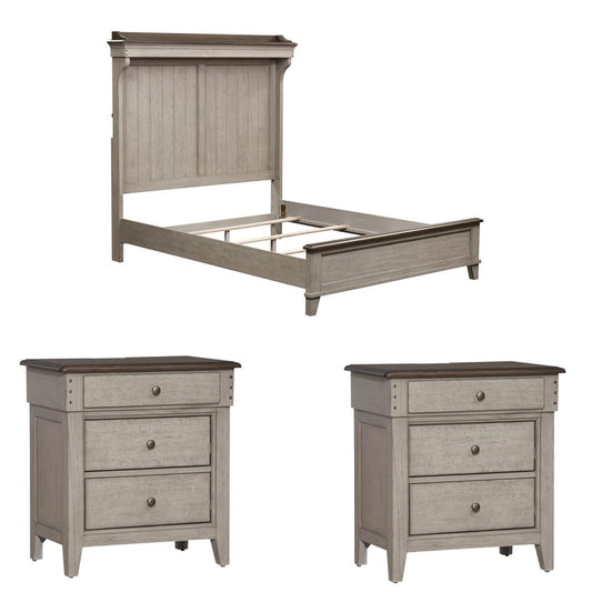 Liberty Furniture - Ivy Hollow Queen Mantle Bed, 2 Nightstands - 457-BR-QMT2NS view 1