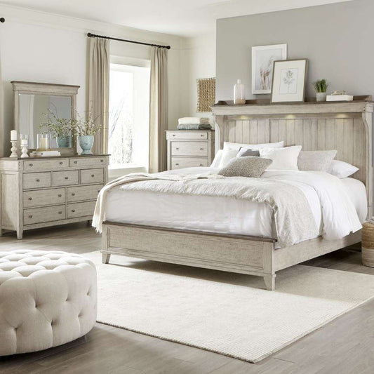 Liberty Furniture - Ivy Hollow Queen Mantle Bed, Dresser & Mirror, Chest  - 457-BR-QMTDMC veiw 1