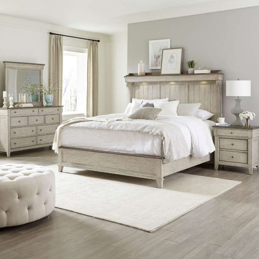 Liberty Furniture - Ivy Hollow Queen Mantle Bed, Dresser & Mirror, Night Stand  - 457-BR-QMTDMN veiw 1