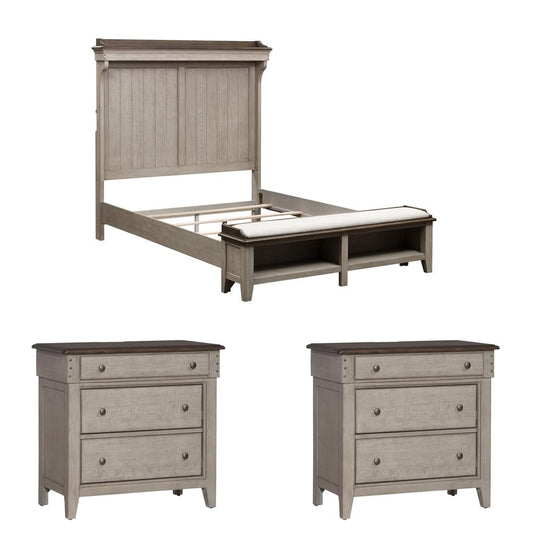 Liberty Furniture - Ivy Hollow Queen Mantle Storage Bed, 2 Bedside Chests - 457-BR-QMS2BSC view 1