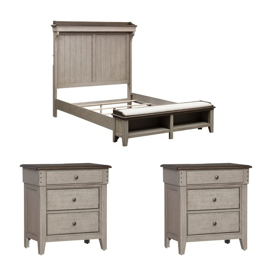 Liberty Furniture - Ivy Hollow Queen Mantle Storage Bed, 2 Nightstands - 457-BR-QMS2NS view 1