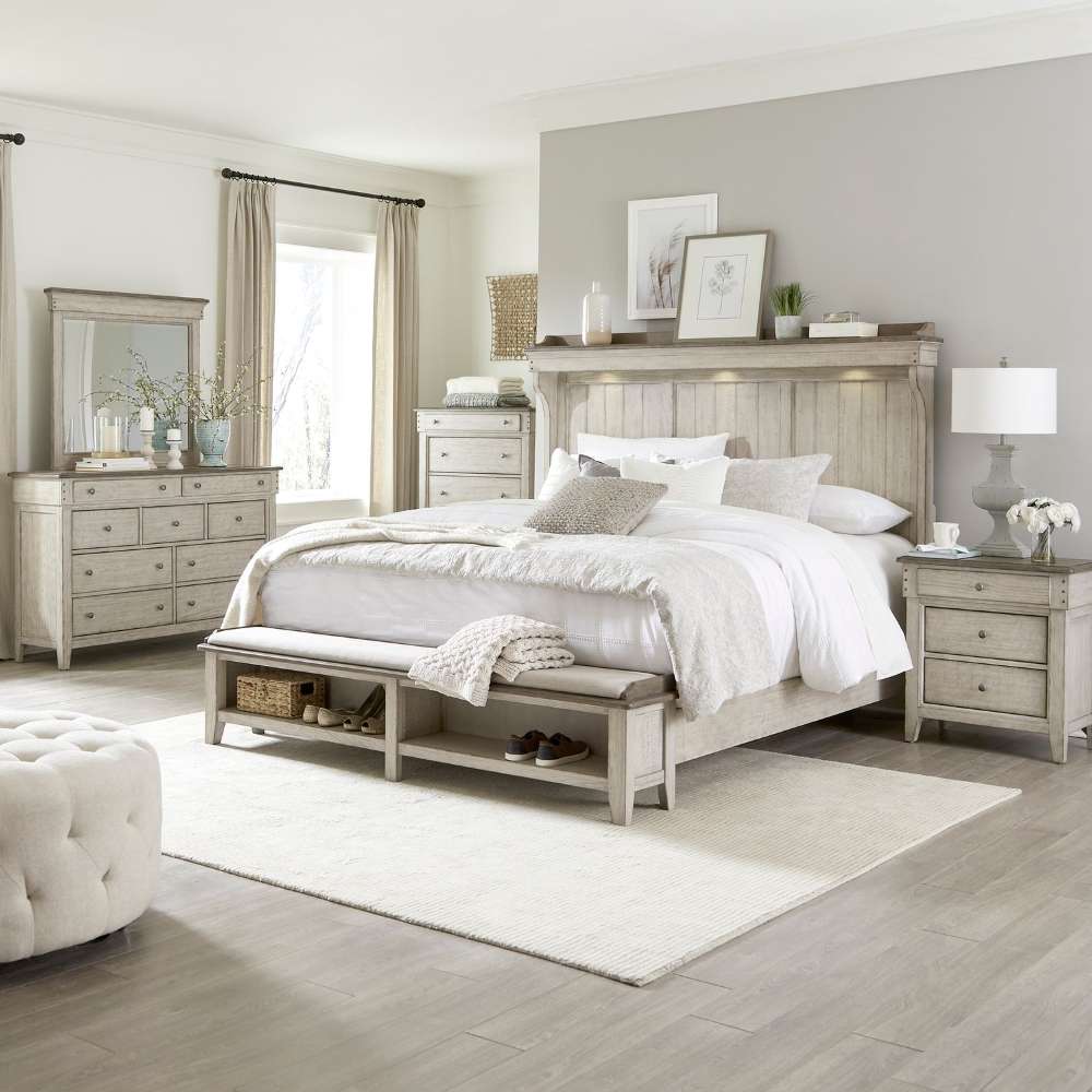 Liberty Furniture - Ivy Hollow Queen Mantle Storage Bed, Dresser & Mirror, Chest, Night Stand  - 457-BR-QMSDMCN veiw 1
