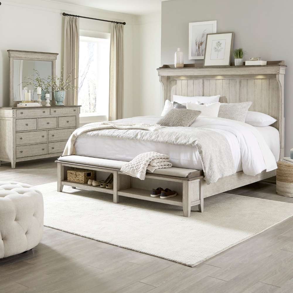 Liberty Furniture - Ivy Hollow Queen Mantle Storage Bed, Dresser & Mirror  - 457-BR-QMSDM veiw 1