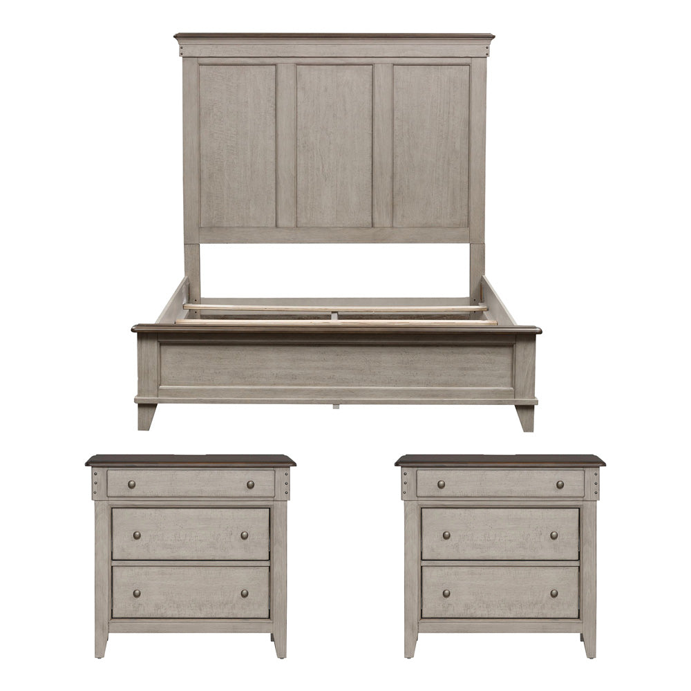 Liberty Furniture - Ivy Hollow Queen Panel Bed, 2 Bedside Chests - 457-BR-QPB2BSC view 1
