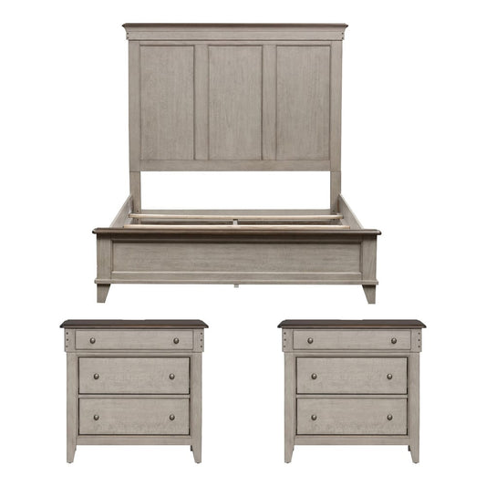 Liberty Furniture - Ivy Hollow Queen Panel Bed, 2 Bedside Chests - 457-BR-QPB2BSC view 1