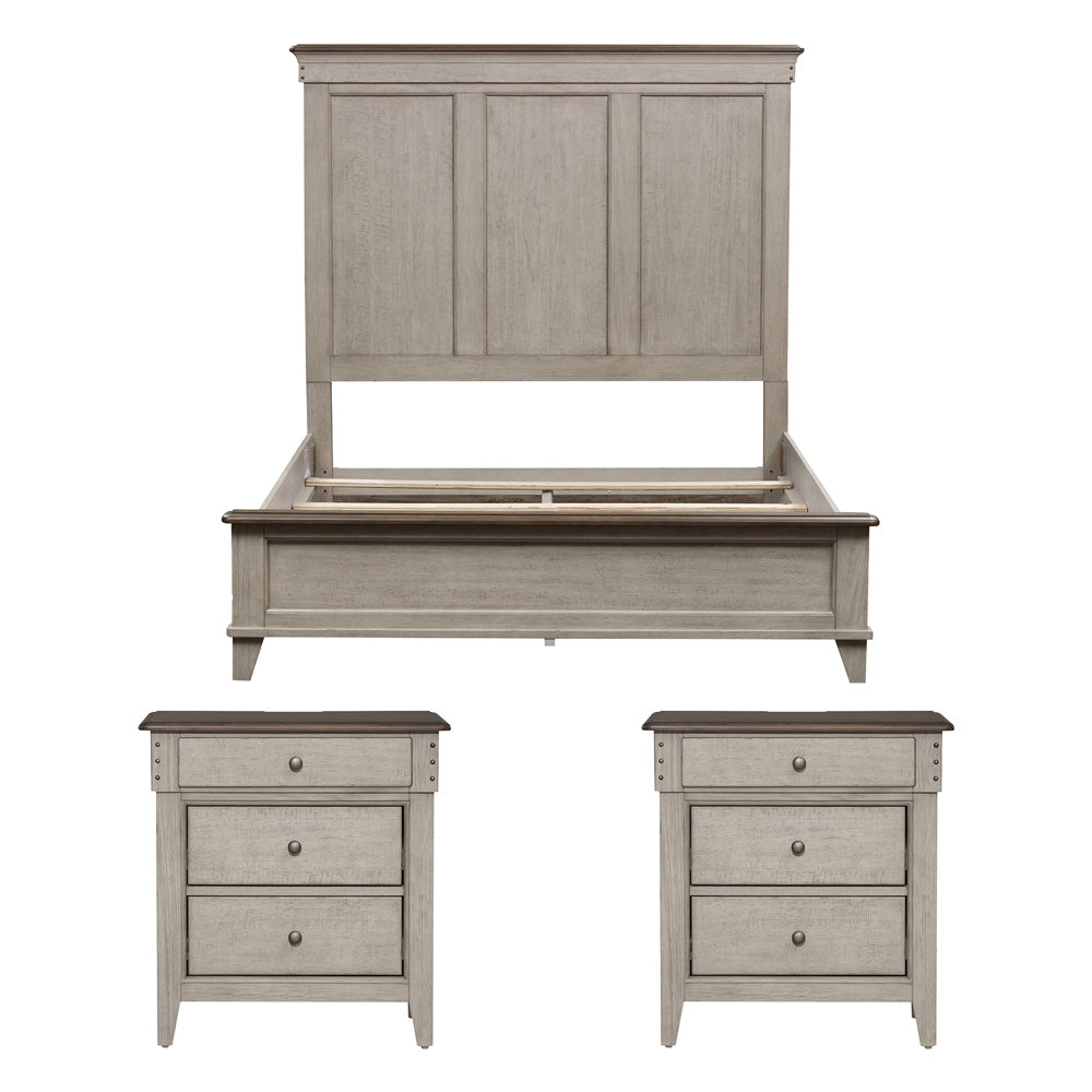 Liberty Furniture - Ivy Hollow Queen Panel Bed, 2 Nightstands - 457-BR-QPB2NS view 1