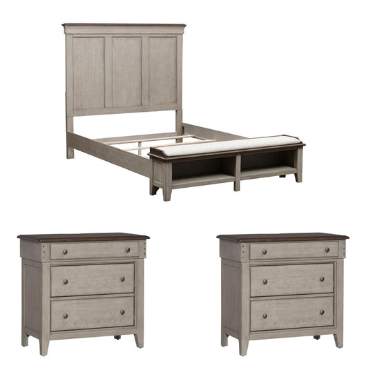 Liberty Furniture - Ivy Hollow Queen Storage Bed, 2 Bedside Chests - 457-BR-QSB2BSC view 1
