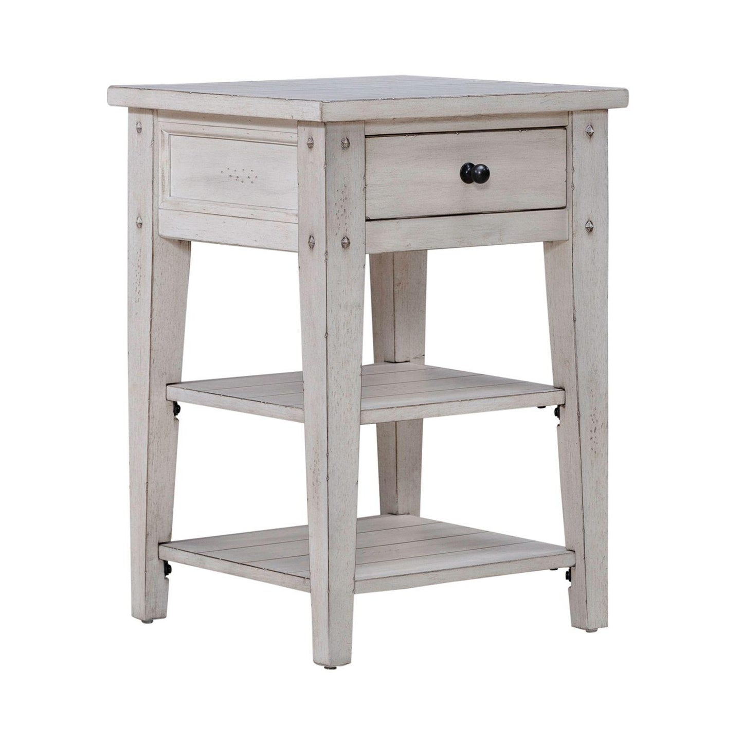 Liberty Furniture - Lake House Chair Side Table in Weathered White - 110W-OT1021 veiw 1