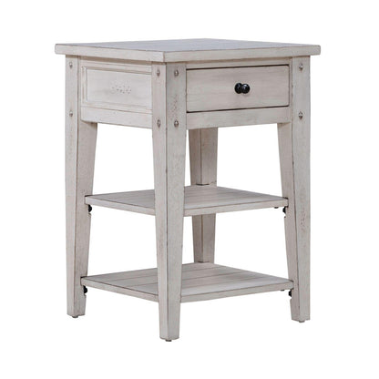 Liberty Furniture - Lake House Chair Side Table in Weathered White - 110W-OT1021 veiw 1