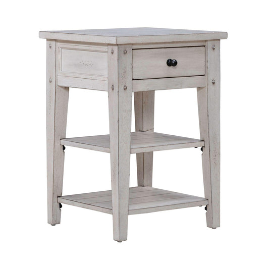 Liberty Furniture - Lake House Chair Side Table in Weathered White - 110W-OT1021 veiw 1