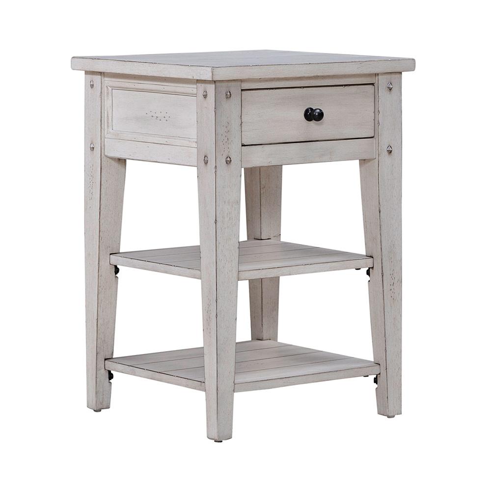 Liberty Furniture - Lake House Chair Side Table in Weathered White - 110W-OT1021 veiw 2
