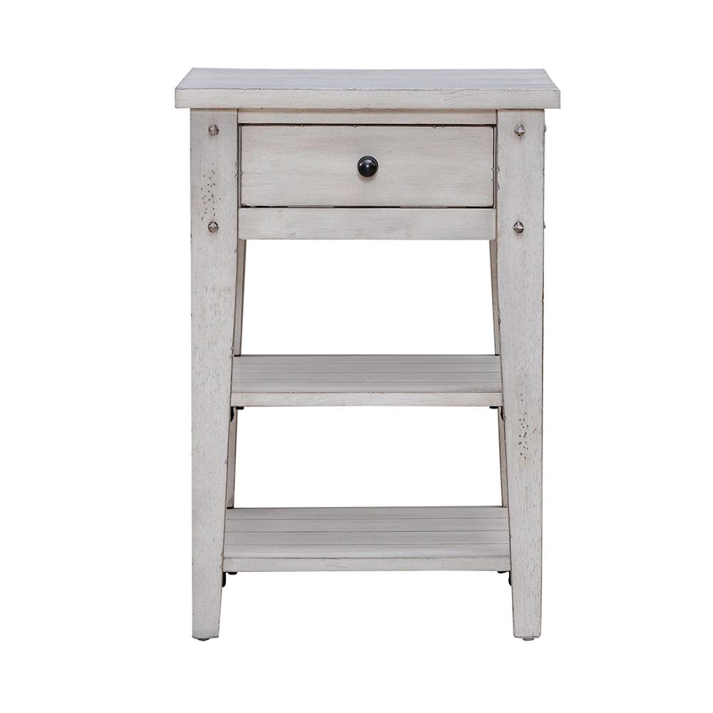 Liberty Furniture - Lake House Chair Side Table in Weathered White - 110W-OT1021 veiw 5