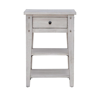 Liberty Furniture - Lake House Chair Side Table in Weathered White - 110W-OT1021 veiw 5