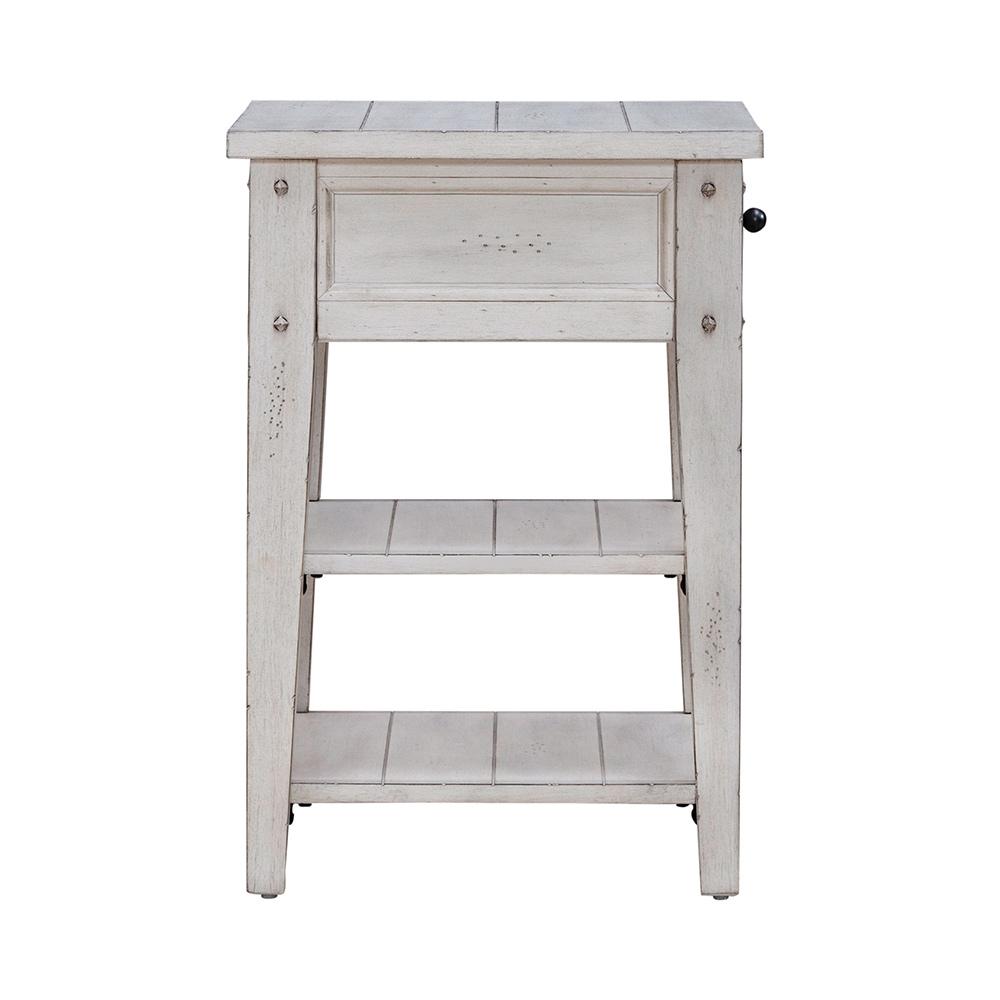 Liberty Furniture - Lake House Chair Side Table in Weathered White - 110W-OT1021 veiw 6