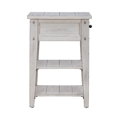 Liberty Furniture - Lake House Chair Side Table in Weathered White - 110W-OT1021 veiw 6
