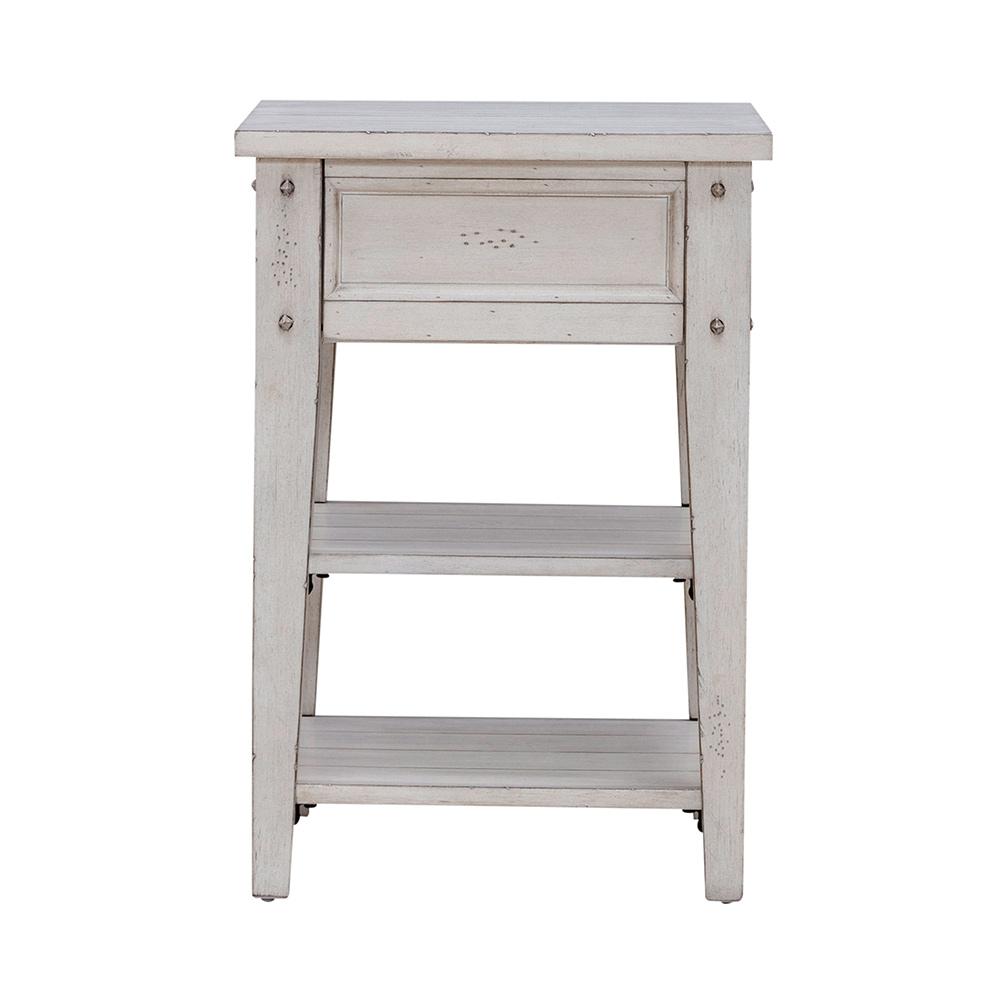 Liberty Furniture - Lake House Chair Side Table in Weathered White - 110W-OT1021 veiw 7