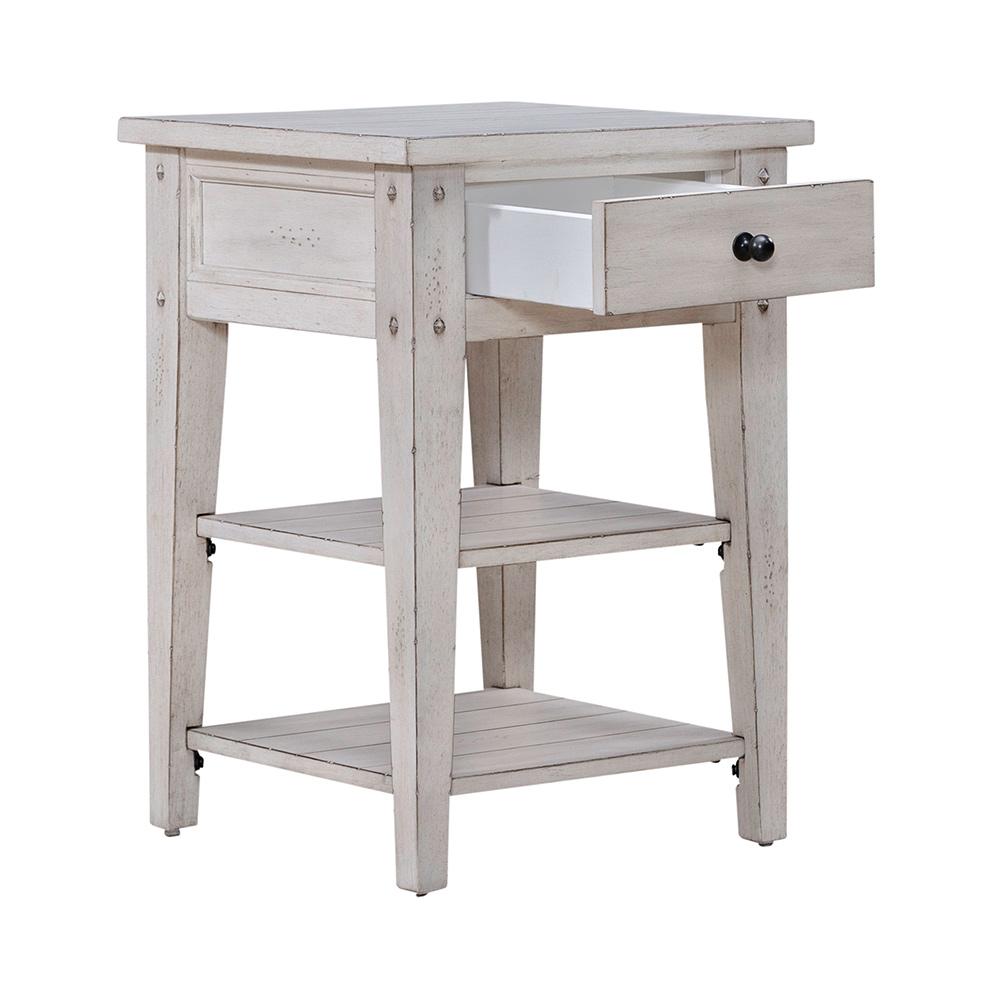 Liberty Furniture - Lake House Chair Side Table in Weathered White - 110W-OT1021 veiw 9