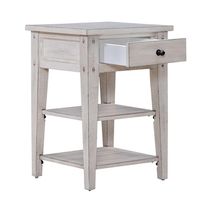 Liberty Furniture - Lake House Chair Side Table in Weathered White - 110W-OT1021 veiw 9