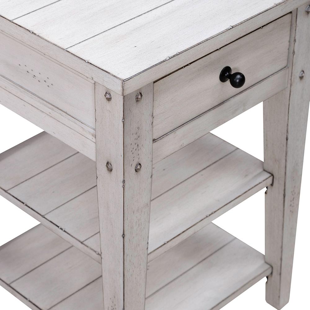 Liberty Furniture - Lake House Chair Side Table in Weathered White - 110W-OT1021 veiw 10