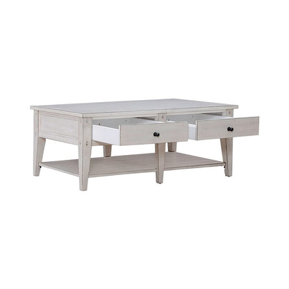 Liberty Furniture - Lake House Cocktail Table in Weathered White - 110W-OT1010 veiw 6