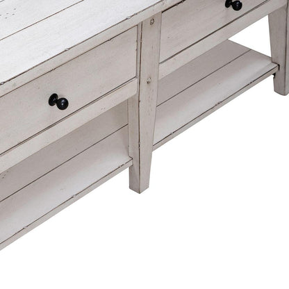 Liberty Furniture - Lake House Cocktail Table in Weathered White - 110W-OT1010 veiw 9