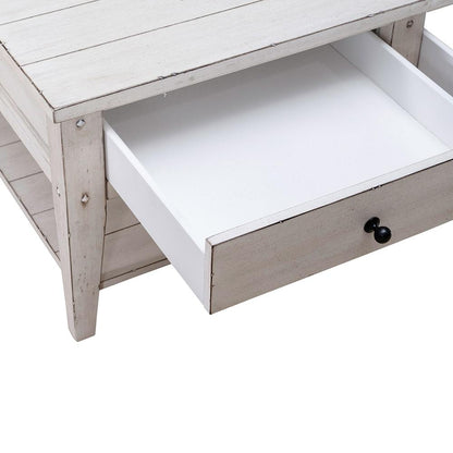 Liberty Furniture - Lake House Cocktail Table in Weathered White - 110W-OT1010 veiw 10