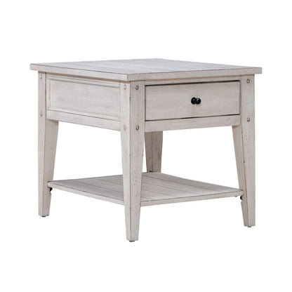 Liberty Furniture - Lake House End Table in Weathered White - 110W-OT1020 veiw 1