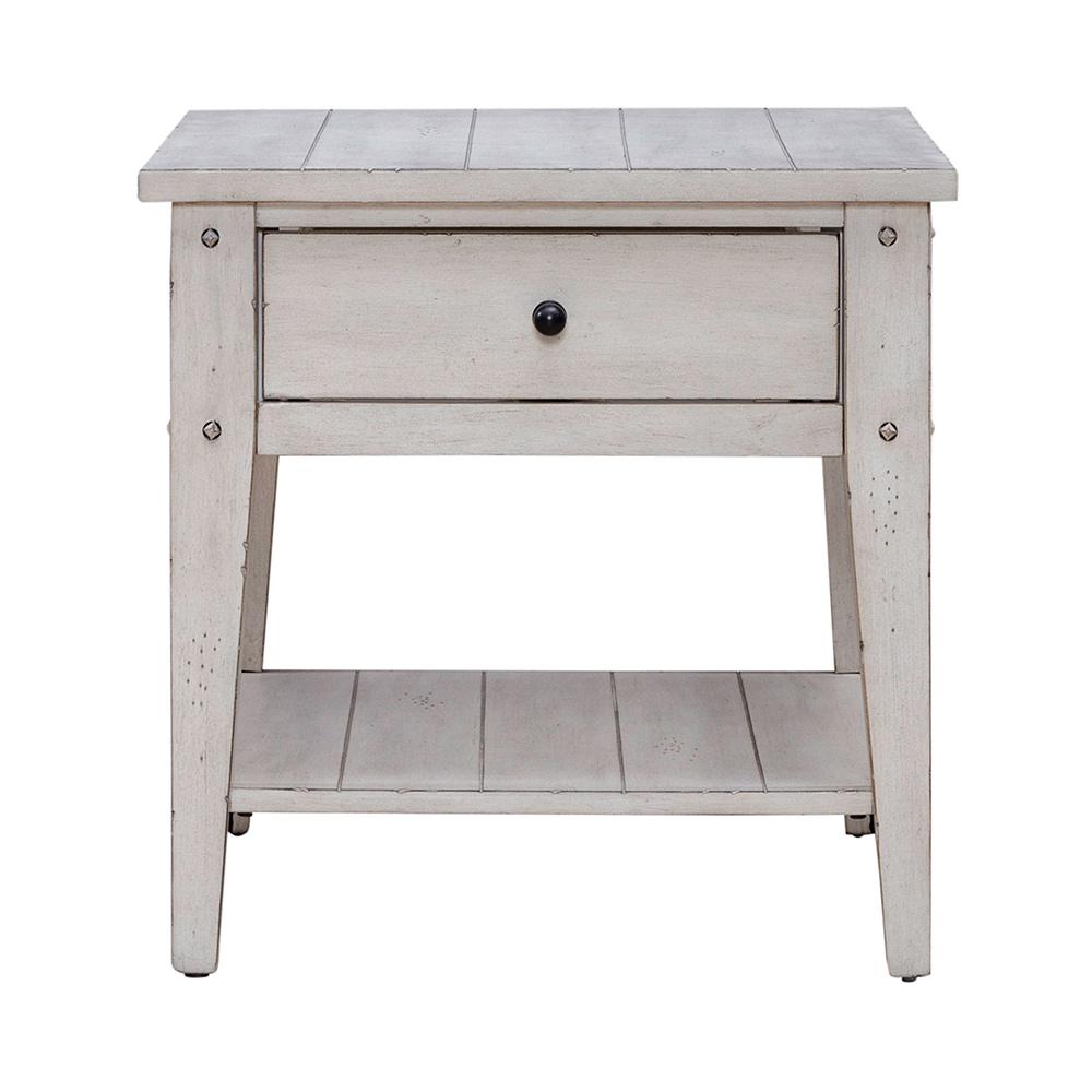 Liberty Furniture - Lake House End Table in Weathered White - 110W-OT1020 veiw 5